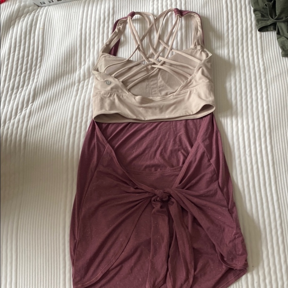 lululemon athletica Beige and Mauve Short Sleeve Top